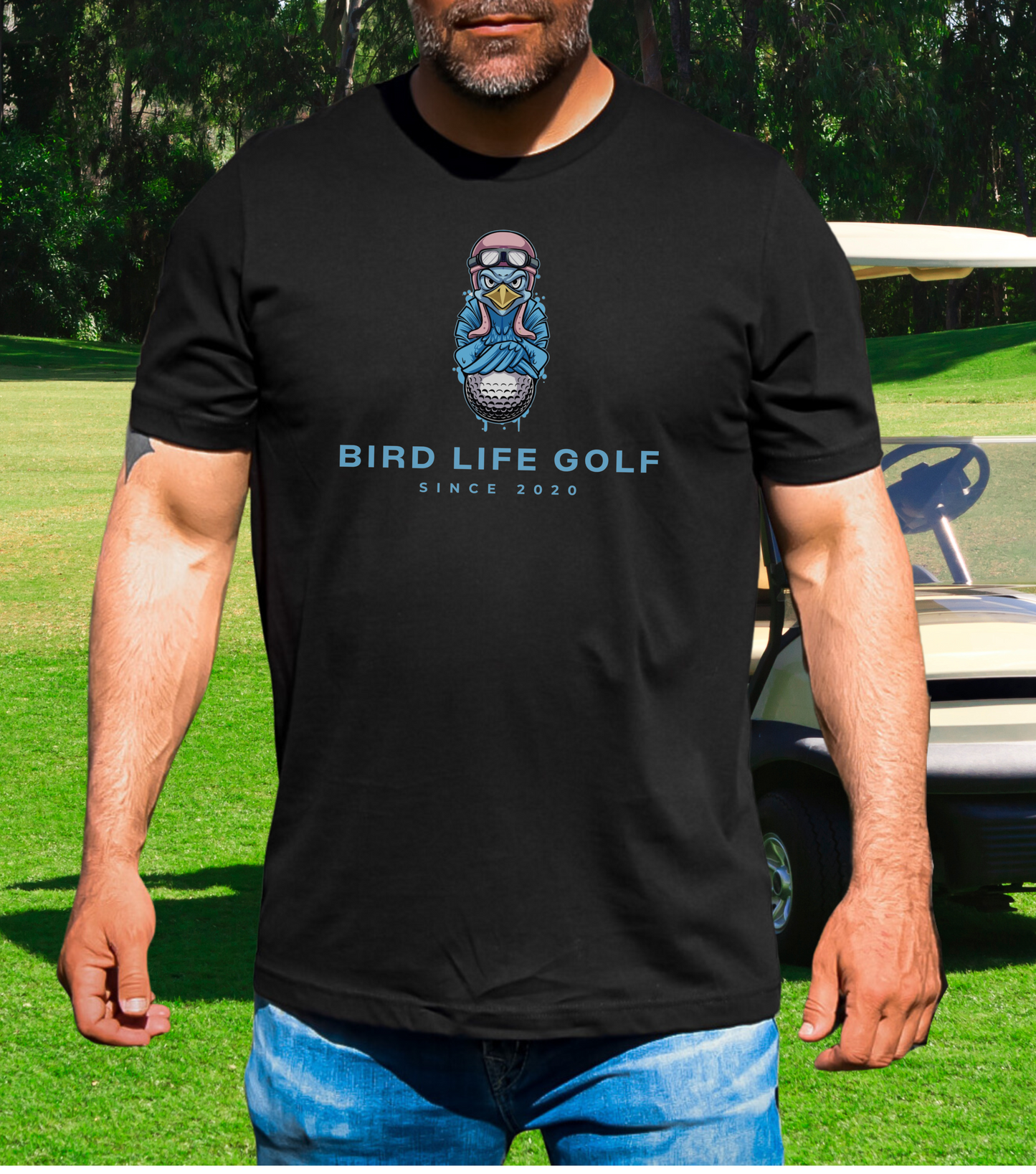 "Bird Life Golf"  Graphic logo Tee Shirt